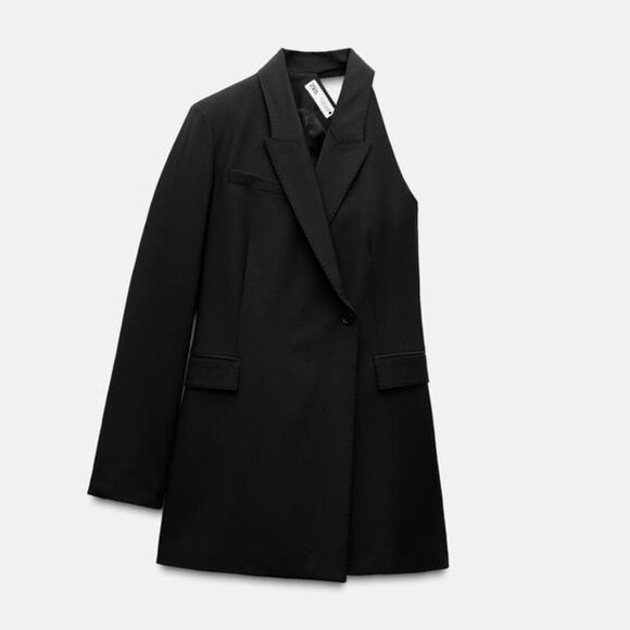 NWT ZARA ASYMMETRIC BLAZER DRESS ZW COLLECTION M - Picture 1 of 8